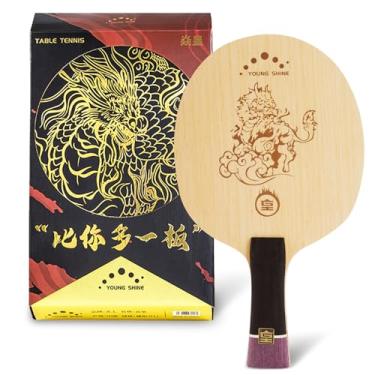 Imagem de Raquete profissional de pingue-pongue YAN-Huang, raquete de tênis de mesa de carbono arilato externo, para jogadores intermediários e avançados ou entusiastas de tênis de mesa (raquete única) (FL)
