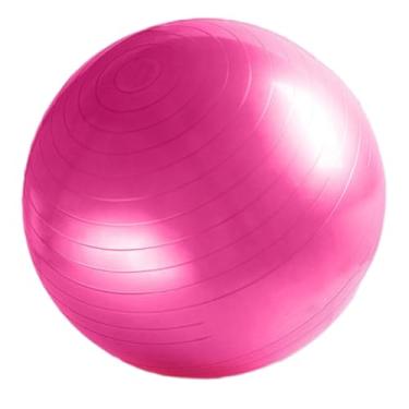 Imagem de Bola de ioga espessada à prova de explosão bola de fitness bola de equilíbrio bola de ioga com clipe para as costas (Rosa, 75cm)
