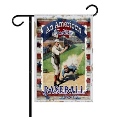 Imagem de Old Baseball Card Garden Flag #G2422 12x18 - Dupla face - Alta qualidade
