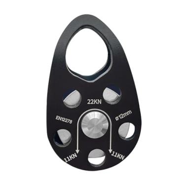 Imagem de Deevoka 22KN de polia de corda única portátil para cair a liga de alumínio de hitch de hitch de enrolamento leve de acessórios leves, Preto
