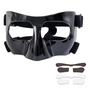 Imagem de BAONILE Protetor Facial Esportivo, Protetor Nasal Para Nariz Quebrado, Máscaras De Proteção Facial Para Treinamento De Basquete, Futebol, Softball Com Enchimento De Espuma Para Homens E Mulheres, Pr