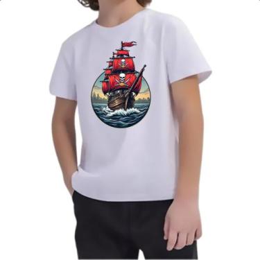 Imagem de Camiseta Infantil Navio Pirata circle logo - Alearts, 10