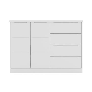 Imagem de Cômoda Infantil 2 Portas 4 Gavetas Lua P04 Cinza - Mpozenato