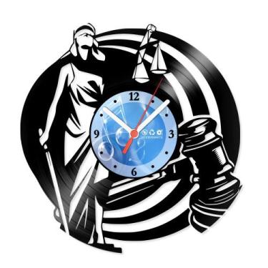 Imagem de Relógio De Parede Disco Vinil Profissões - Direito - VPR-061 - Moderna