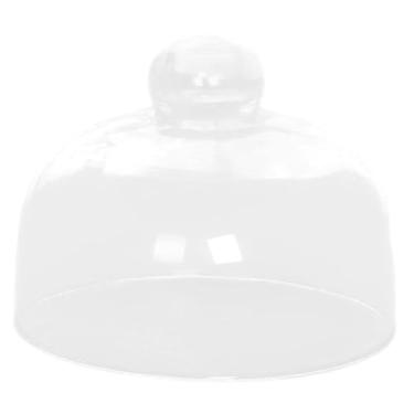 Imagem de IEUDNS Tampa de cúpula de bolo transparente, exibição de bolo de cúpula, tampa do bolo, cúpula de bolo de vidro para servir de aniversário, prato de bolo, 11.5x9.8cm