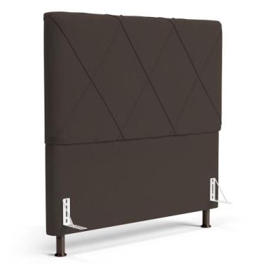 Imagem de Cabeceira Cama Box Casal Queen Size Mel 160cm com Frame Suede Marrom -
