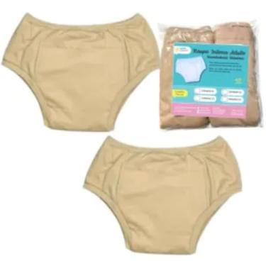 Imagem de Roupa Intima Unissex em Algodão Adulto Tamanho Especial Plus Size Absorvente Incontinencia Urinária Segura Escapes Xixi kit 2unds Cinza (G1)