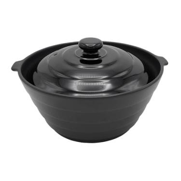 Imagem de Tigela de cozinha versátil japonesa – Autêntica Arita Ware – Preta – 1500 ml – Ideal para assar, fritar, ferver, cozinhar a vapor e ferver – Feito no Japão