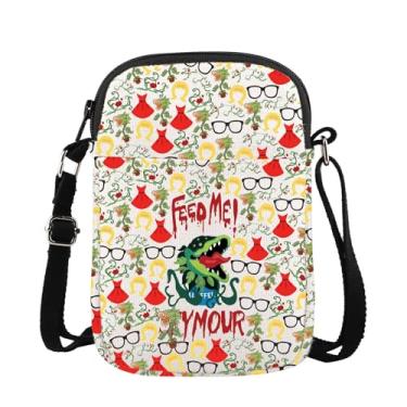 Imagem de XYANFA Bolsa transversal com planta de terror presente temático de filme de terror presente para amantes de filmes de terror Feed Me Seymour Bolsa de mão com planta de terror, Bolsa Feed Me Seymour