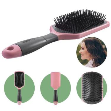 Imagem de Escova de Cabelo Desembaraçar Raquete Premium Profissional Almofadada 