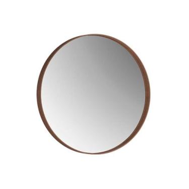 Imagem de Espelho Decorativo Redondo 60 cm Palermo Castanho - CasaH