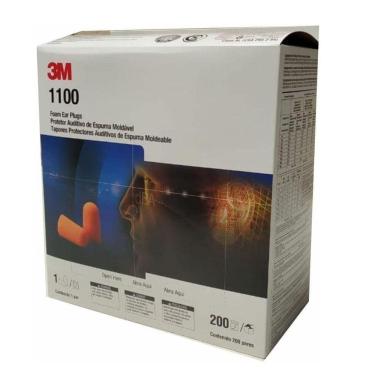 Imagem de Kit 200 Pares Protetor Ouvidos Abafador Auricular De Espuma 3m Modelo 1100