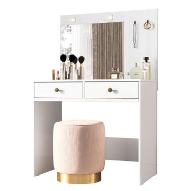 Imagem de Penteadeira Camarim com LED e Espelho Ideal Branco 992440 Moval