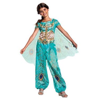 Imagem de Fantasia feminina clássica disfarce de princesa Jasmine Aladdin da Disney, azul-petróleo, média (7-8)