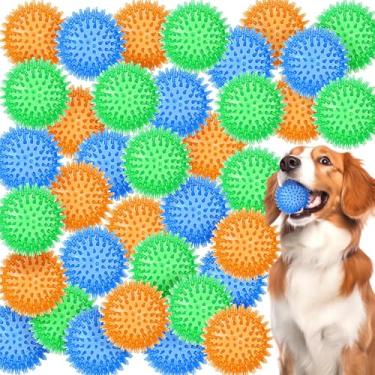 Imagem de Suilung Pacote com 36 bolas de brinquedo para cães com 9,5 cm para dentição, brincar, buscar, recuperar, mastigar agressivos, duráveis, 3 cores