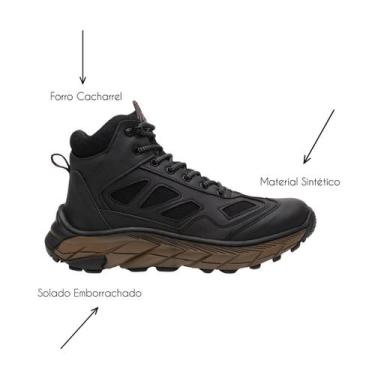 Imagem de Bota Coturno Adventure Masculino Preto Tênis Esportivo - WEST LINE, 41