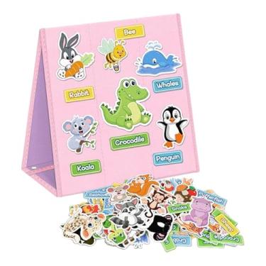 Imagem de Generic Placa de feltro dobrável, quadro de histórias de aprendizagem de brinquedos sensoriais interativos de dupla face para a pré -escola para a festa de, Rosa