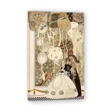 Imagem de Arte de parede Art Nouveau, "North Wind" de Kay Nielsen, pinturas famosas, impressões Art Nouveau decoração de parede de sala de estar. Moldura interna 30x50cm-11,8x19,6 pol