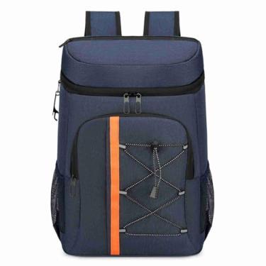 Imagem de Mochila mais fria isolada Folha de alumínio Térmica Backpack Picnic Saco de cooler para acampamento Durável à prova de vazamento Durável Oxford Fabric preto azul cinza escuro (Azul)