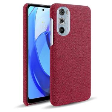 Imagem de Capa para MOTO EDGE 30 PRO,Capa desenhada em lona,Case Protetora Ultrafina com Empunhadura Macia,Design em Tecido Antichoque e Antiarranhões-Red