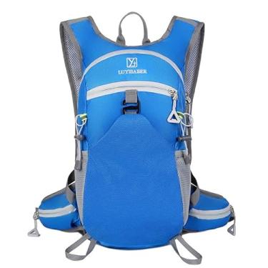 Imagem de Mochila de Hidratação 2L Premium, Impermeável, com Bolsos Múltiplos e Apito de Emergência para Trilhas, Bike, Corrida, Camel bag (Azul claro)
