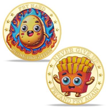 Imagem de BHealthLife Moeda de desafio motivacional de batata frita - Incentivo para criar novas medalhas de símbolo de autoincentivo - Presentes inspiradores engraçados para colegas de trabalho, funcionários