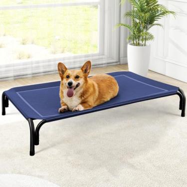Imagem de Czpalo Cama elevada para cães, cama elevada para cães de tamanho grande, berço portátil refrescante com malha respirável e lavável, rede para animais de estimação interna e externa com pés