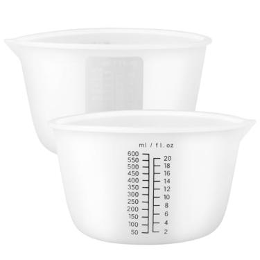 Imagem de Gartful Copos de resina de silicone reutilizáveis de 600 ml, tigela grande de mistura de silicone com escala precisa para epóxi, moldes de fundição de joias, tinta acrílica, fabricação de copos, copos