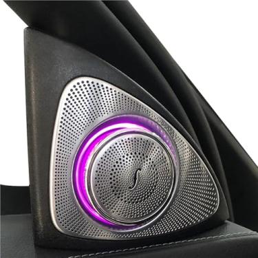 Imagem de Buzina de ar super alta rotação 3D alto-falante tweeter brilho para W222 W205 W213 X253 GLC E S C Class Altifalante LED agudo áudio trompete buzina kit de buzinas de trem (cor: lavanda, tamanho: 12V)