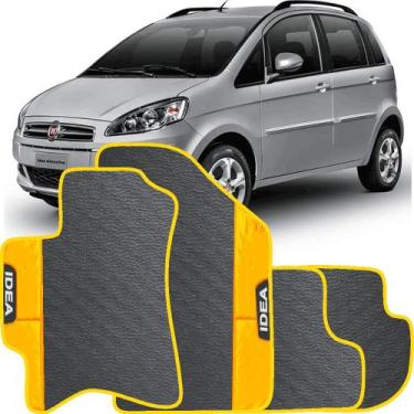 Imagem de Lindo jogo tapete carro automotivo amarelo fiat idea 2005 a 2017  embo