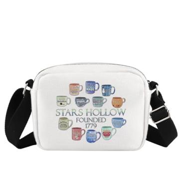 Imagem de Stars Hollow Founded 1779 Presente inspirado no programa de TV Luke's Fans Lorelai & Rory Bolsa tiracolo para presente, Fundada em 1779 Cb, 15.35 x 13.38 x 7.09 inches, 0