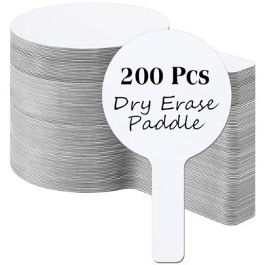 Imagem de Seajan 200 peças de remo de leilão apagável a seco mini quadro branco quadro branco de mão dupla face quadro branco apagável a seco, pacote de sala de aula, ventilador de licitação em branco para jogo