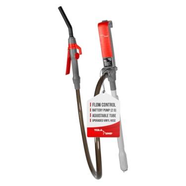 Imagem de TERA PUMP TREP01-T Bomba de combustível multiuso alimentada por bateria com bocal de parada rápida para diesel, DEF, E85, querosene - Bomba de transferência de líquido a gás com sucção telescópica