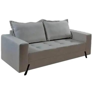 Imagem de Sofá 8100 3 Lugares em Linho com Almofadas Soltas 198cm Boareto Cor Ci