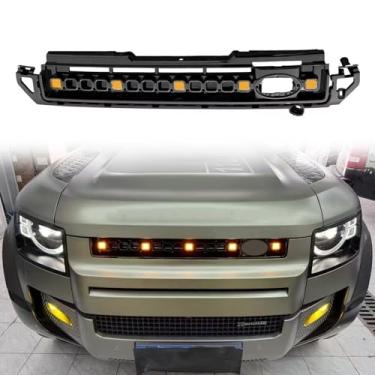 Imagem de Luzes de LED estilo Octa Grade Frontal Tiras de Acabamento Acessórios de Iluminação com 5 Luzes Amarelas Serve para LR Defender 90 110 130 2020 2021 2022 2023 2024 2025 2026