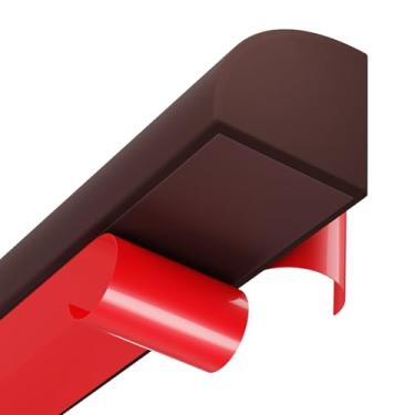 Imagem de Moldagem redonda flexível, descasque e cole, acabamento de moldagem de canto, moldagem de borda de borracha impermeável acabamento quadrilateral para bancadas de canto de parede, 0,7 × 0,7 (cor café