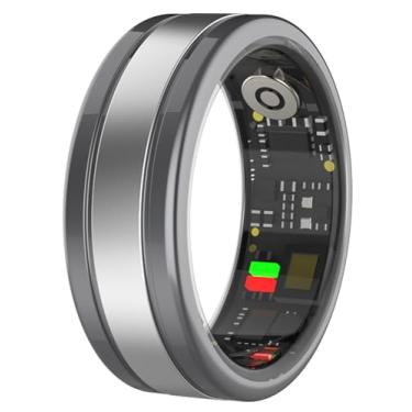 Imagem de Anel inteligente de saúde para homens e mulheres – monitor de frequência cardíaca, rastreador de sono, à prova d'água IP68, anel esportivo, pedômetro, quilometragem e contador de calorias