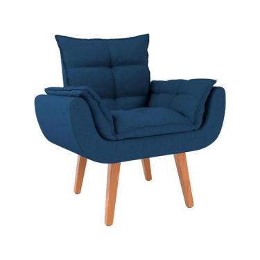 Imagem de Poltrona Lidi Linho Azul Marinho - Mobly