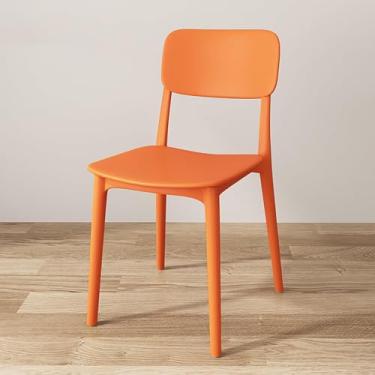 Imagem de Cadeiras De Jantar Empilháveis Modernas,cadeira De Evento Leve Sem Braços,tamborete De Plástico Interno,capacidade De Carga 400kg, Para Cozinha Restaurante Sala De Estar, Orange