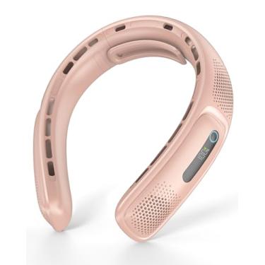 Imagem de Jkjoy Ventilador de pescoço portátil, ventilador de pescoço 4 turbo sem lâmina, ventilador pessoal recarregável por bateria de 4000 mAh, ventilador pessoal recarregável por USB de 360°, 3 velocidades