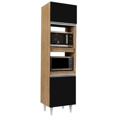 Imagem de Paneleiro Torre Quente 2 Portas Colorado Castanho-preto - Lumil Móveis