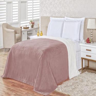 Imagem de Cobertor Alaska casal king size manta sherpa lã carneiro 1 peça rose -