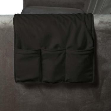 Imagem de Porta Controle Em Tecido Suede Para Sofá Herrero, Marrom Escuro