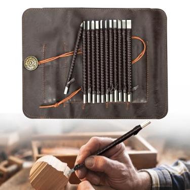 Imagem de awliye 12 peças de ferramentas de entalhe em pedra de aço de tungstênio, kit de entalhe em madeira, para ardósia, madeira, calcário macio, lápis-lazúli, bambu