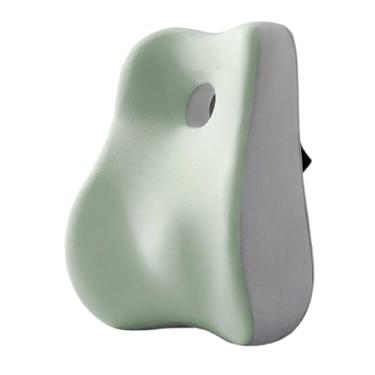 Imagem de harayaa Almofada lombar de alta densidade, almofada para cadeira com encosto baixo, de apoio para as costas em espuma viscoelástica, Verde