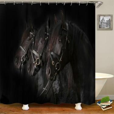 Imagem de Cortinas de chuveiro de leão de cavalo impressão zebra elefante cortinas de banheiro à prova d'água poliéster pano decoração 180 * 240 cm cortina, sy1348, W90xH180 cm