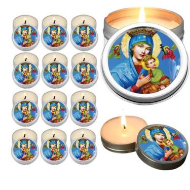 Imagem de 10 Velas Aromaticas Lembrancinhas São Benedito na Latinha Decoração Ca