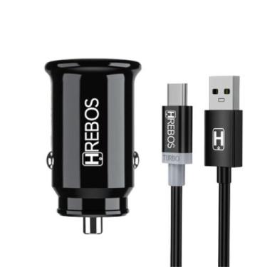 Imagem de Carregador Veicular 18W Para Moto E13 E20 E22 E30 E32 E40 - Hrebos