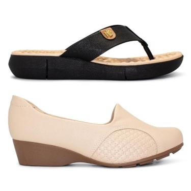 Imagem de Kit Ultaconforto Modare Sapatilha Napa Joanetes + Tamanco Napa Sense Flex