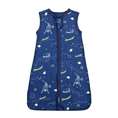 Imagem de HOUSBAY Cobertor para bebês, sacos de dormir de algodão de verão para 0 a 6 meses, 1 pacote de saco de dormir unissex infantil, 0,5 TOG com zíper bidirecional (espaço, pequeno (65 cm)